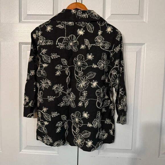 Carole Little M Floral Embroidered Career Top / Shirt/Jacket - Picture 3 of 7
